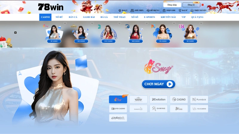 Casino 78WIN Live Casino – Dealer Người Thật Phát Sóng HD 24/7